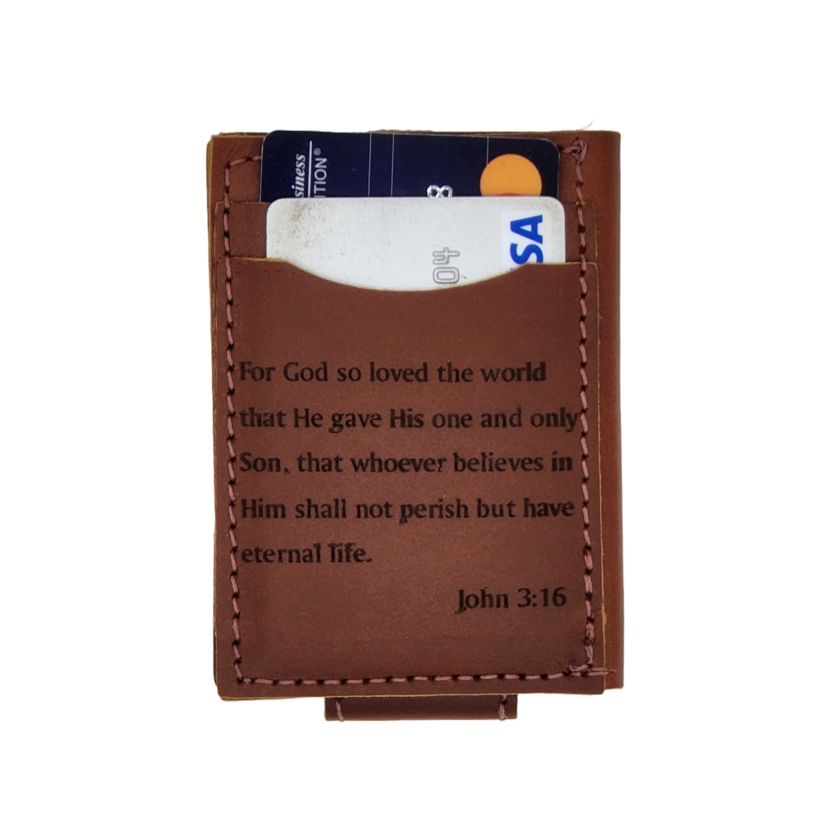 John 3:16 Laser Engraved Front Pocket Wallet
