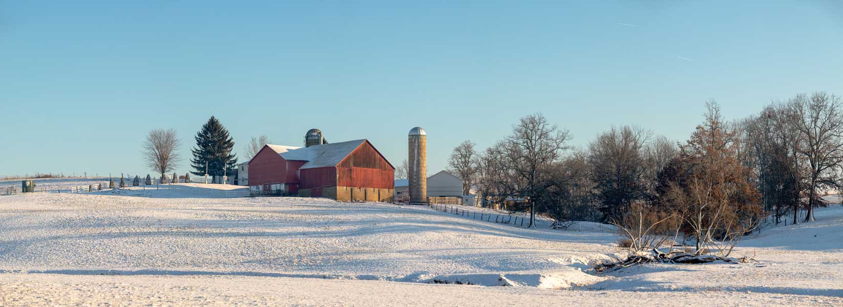Snow covered barn in Holmes County, Ohio