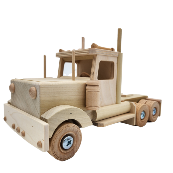 wood semi tractor toy