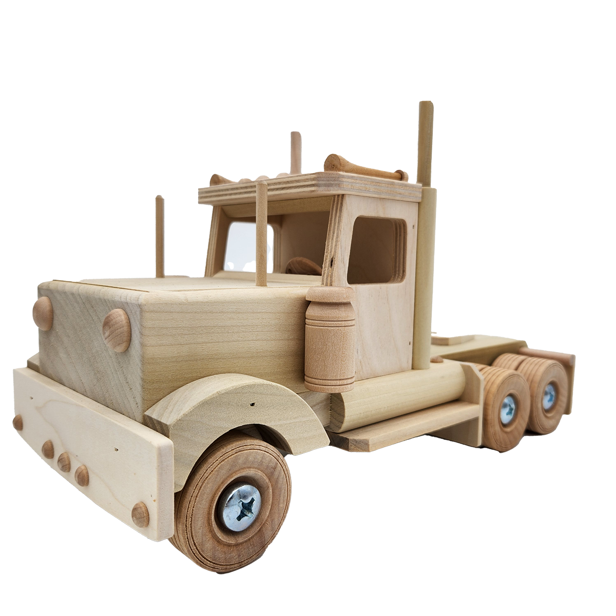 wood semi tractor toy